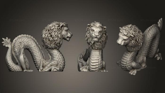 Figurines lions tigers sphinxes (Lion Worm, STKL_0308) 3D models for cnc